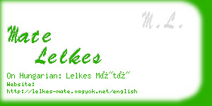 mate lelkes business card